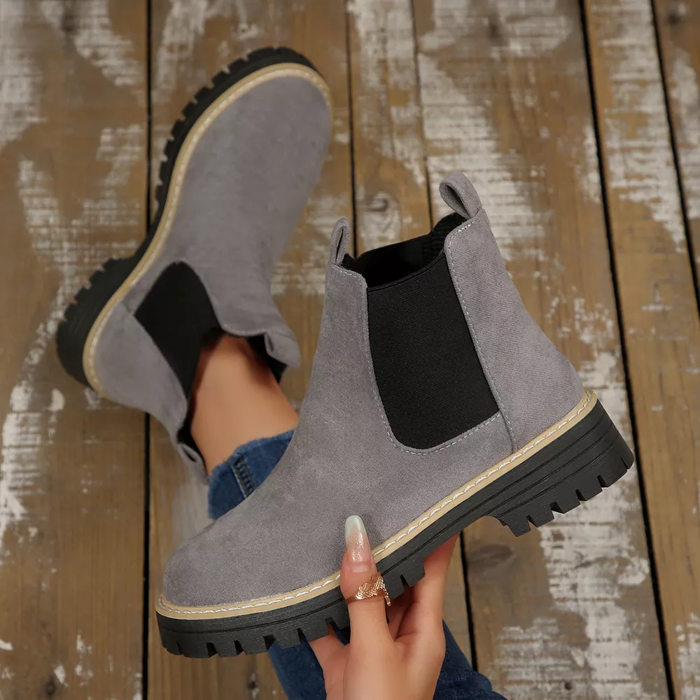 Round Toe Block Heels Boots, image 13