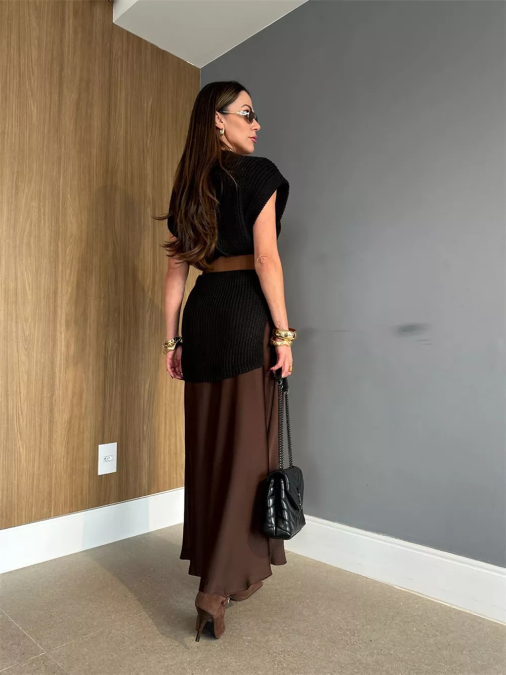 Round Neck Cap Sleeve Sweater Dress, image 7