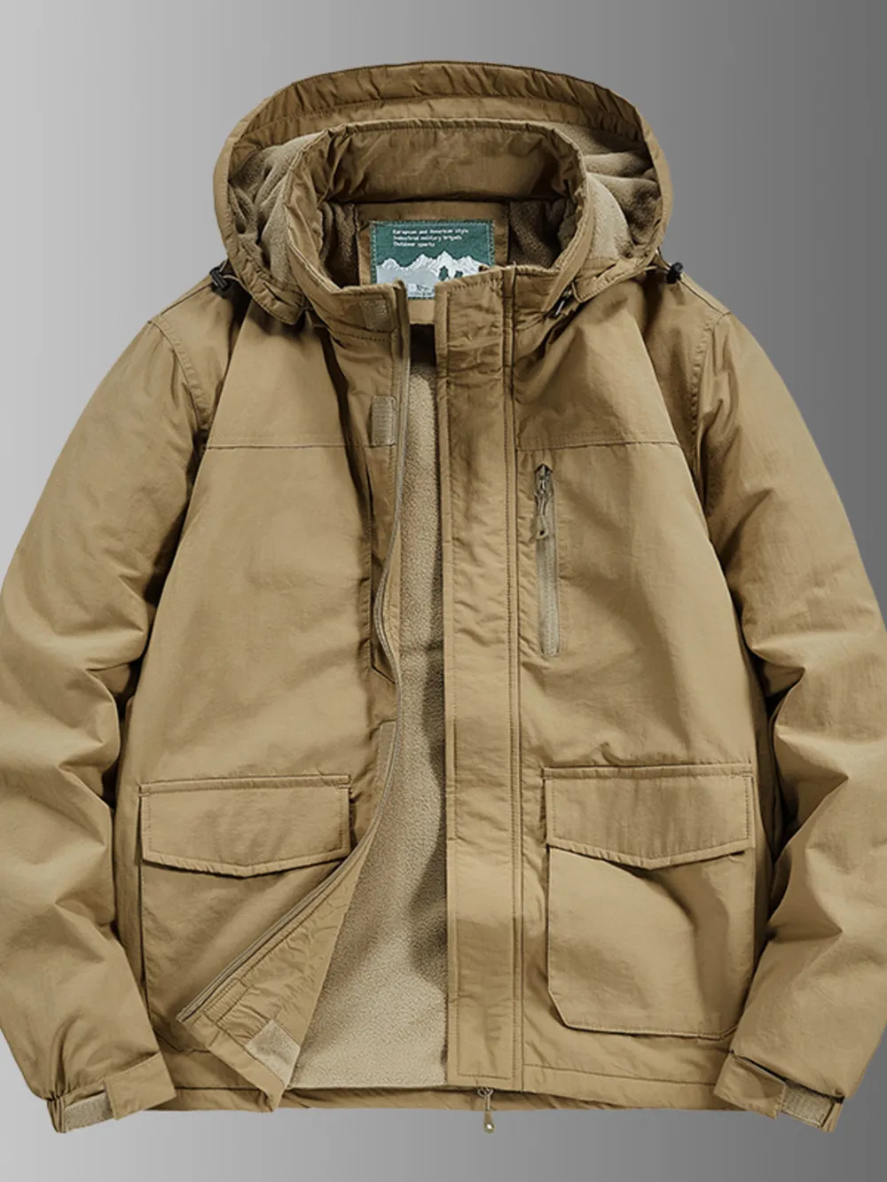 Men's Plus Size Waterproof Hooded Outdoor Jacket, image 3