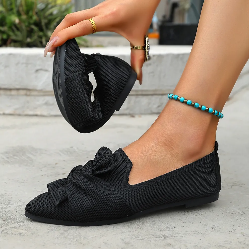 Bow Point Toe Flats Slip-Ons, image 15