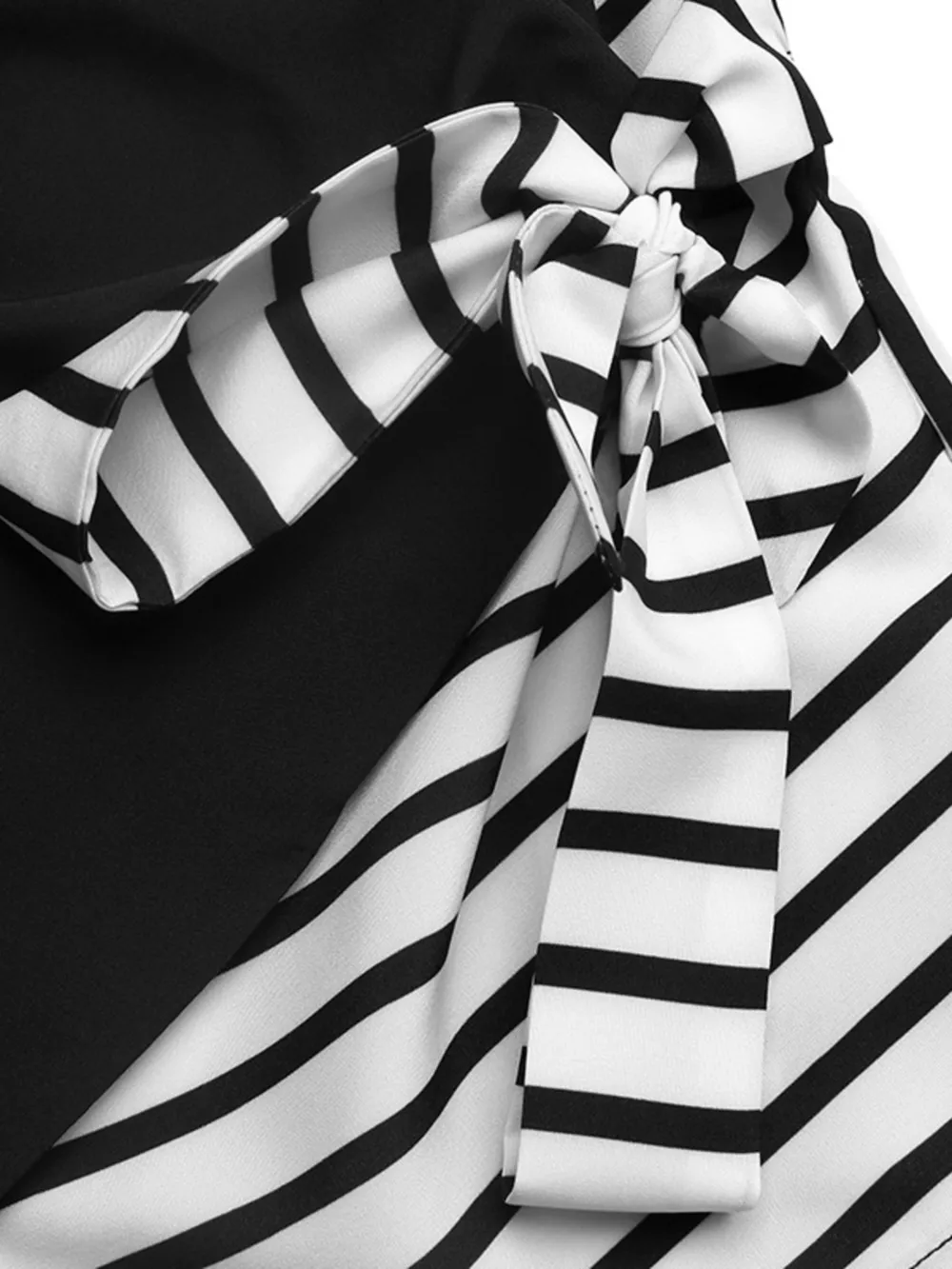 Striped Color Block Surplice Shirt, image 7