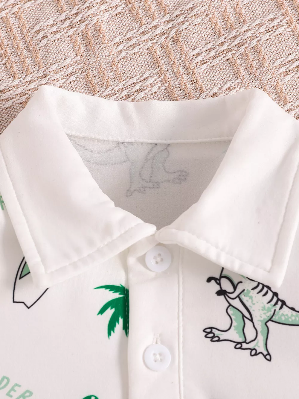 Children's Dinosaur Print Polo Bodysuit & Shorts Set, image 2