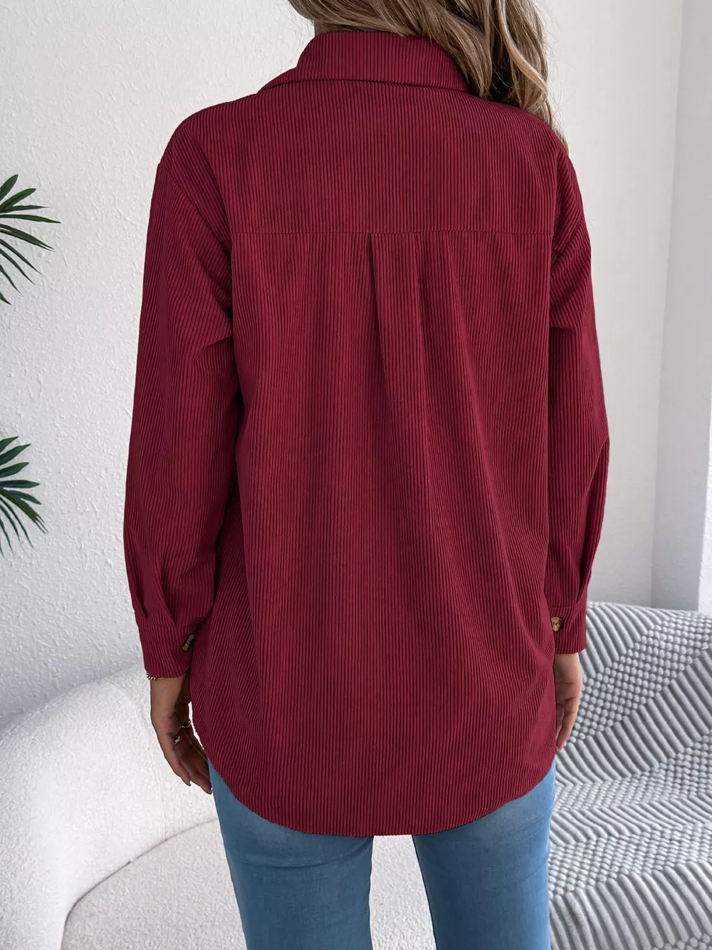 Casual Corduroy Button-Up Shacket, image 20