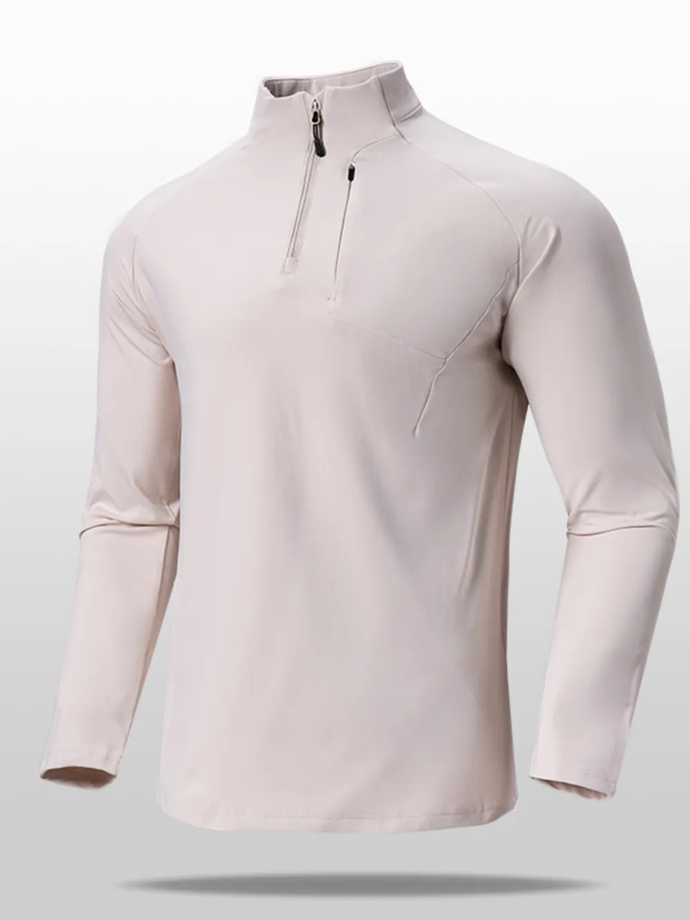 Men's Plus Size Quarter Zip Long Sleeve top, image 2