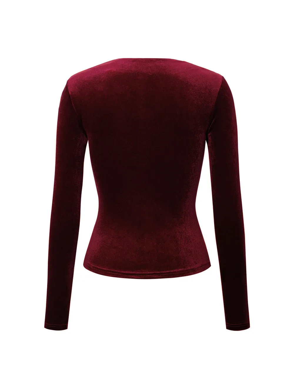 Velvet Long Sleeve Square Neck T-Shirt, image 4