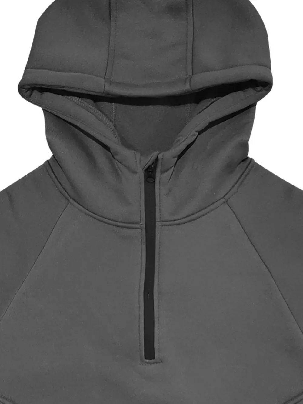 Men's Full Size Quarter Zip Long Sleeve Hoodie Plus Size, image 4