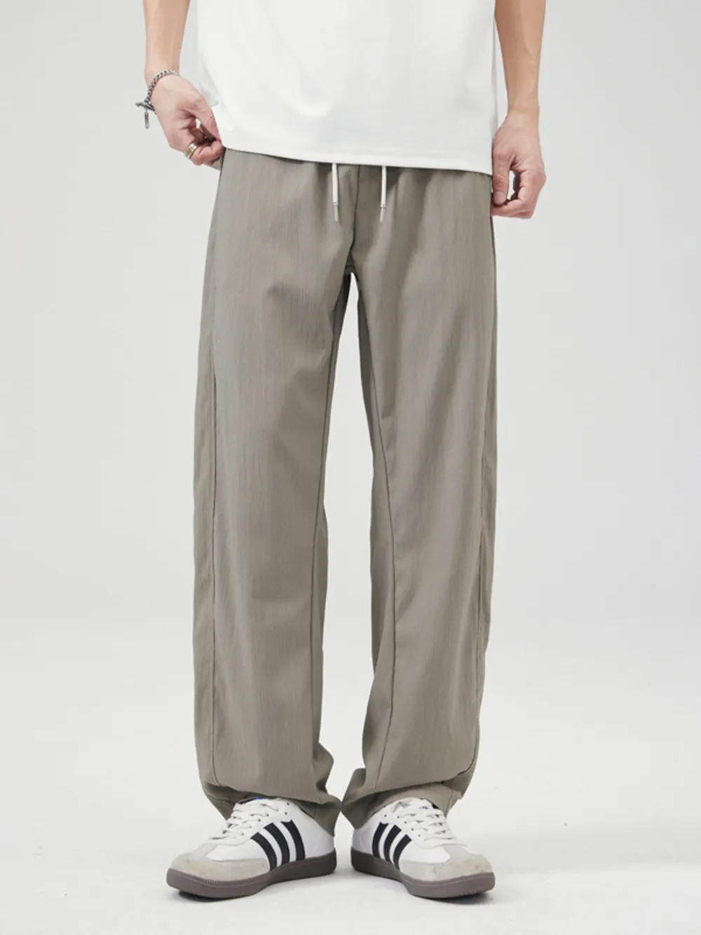 Men's Casual Wide Leg Drawstring Pants, image 2