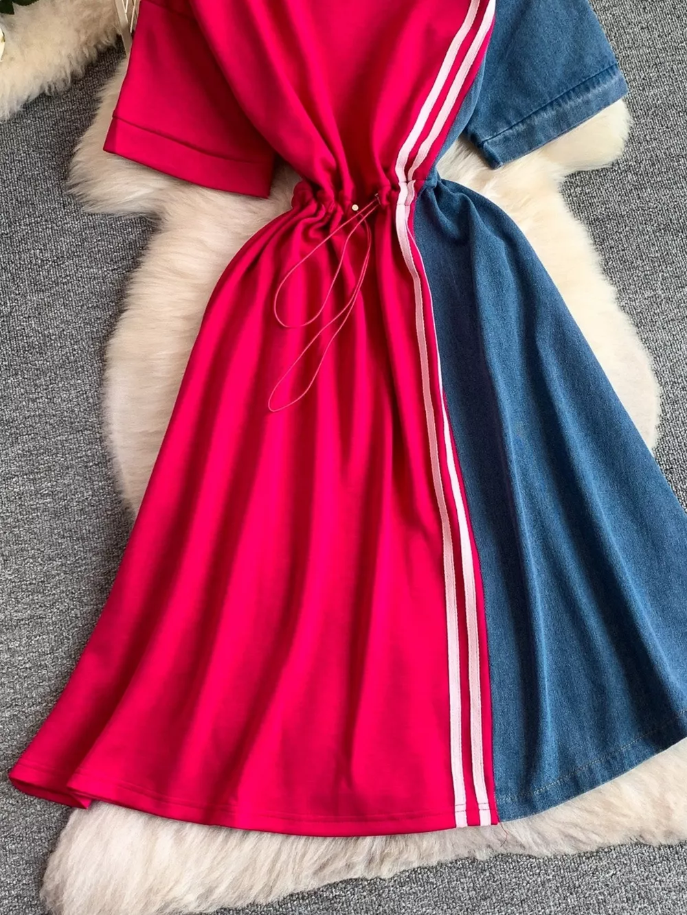 Color Block Short Sleeve Casual Dress, image 17