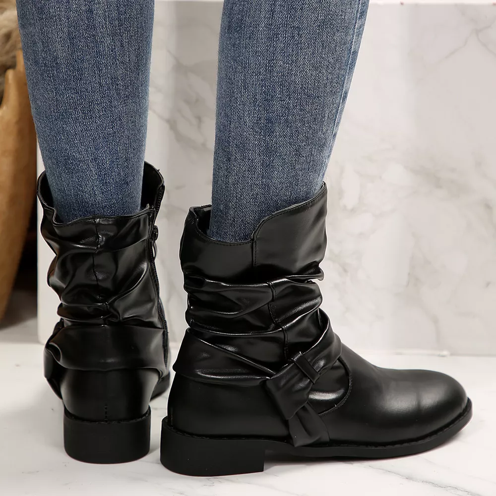 Round Toe Low Heel Boots, image 6