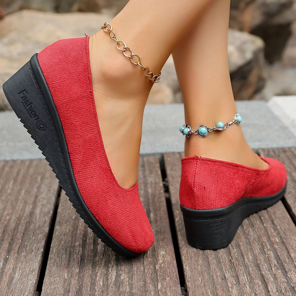 Wedge Heel Slip-On Loafers, image 8