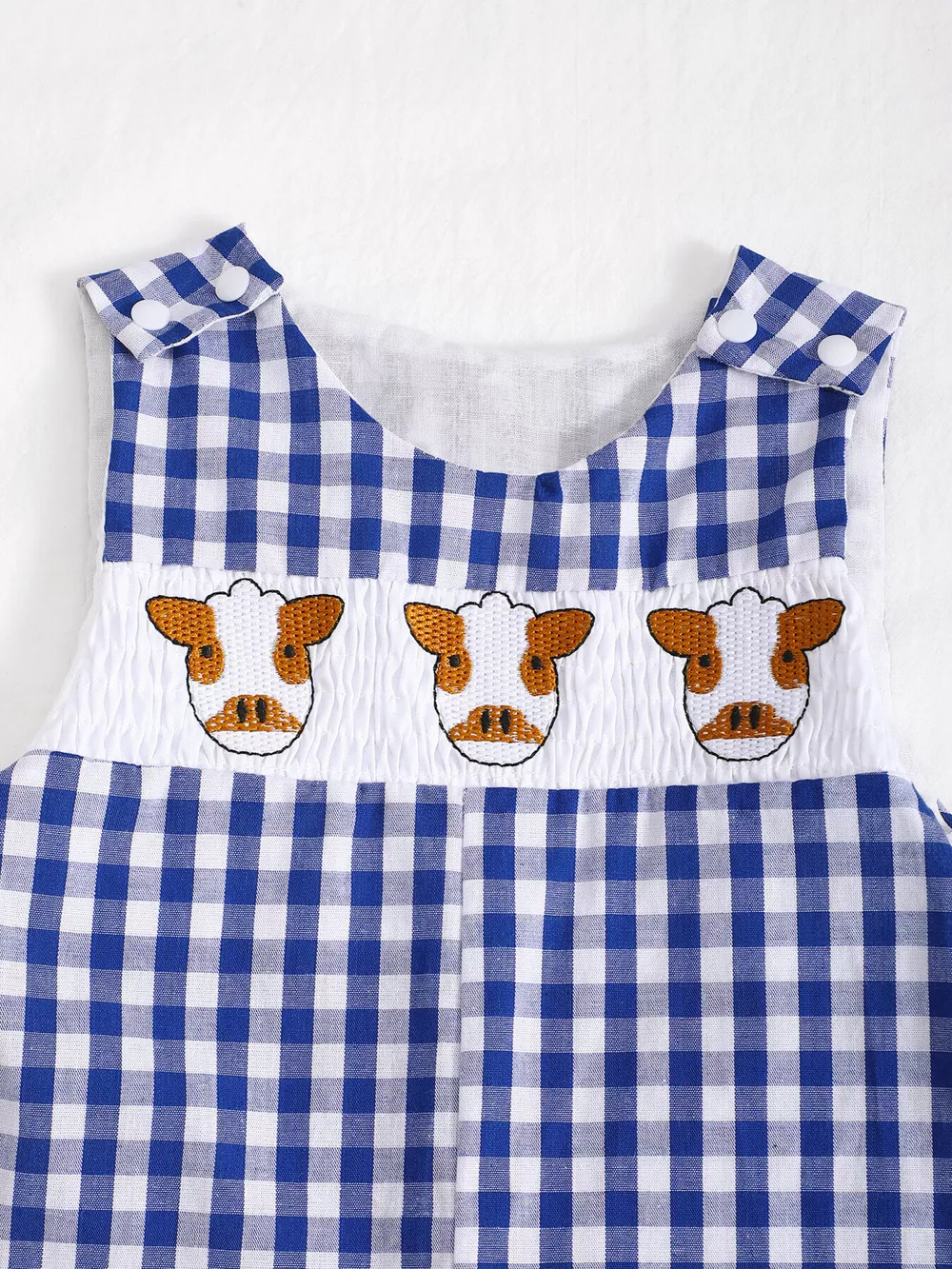 Children's Embroidered Plaid One-Piece Romper, image 14