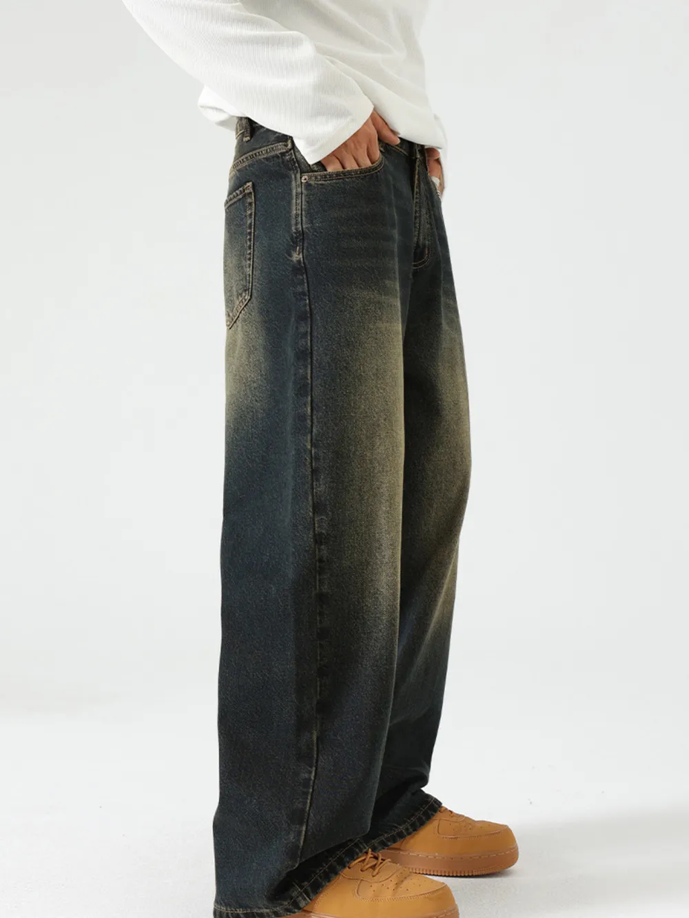 Men's Wide Leg Baggy Jeans, image 6