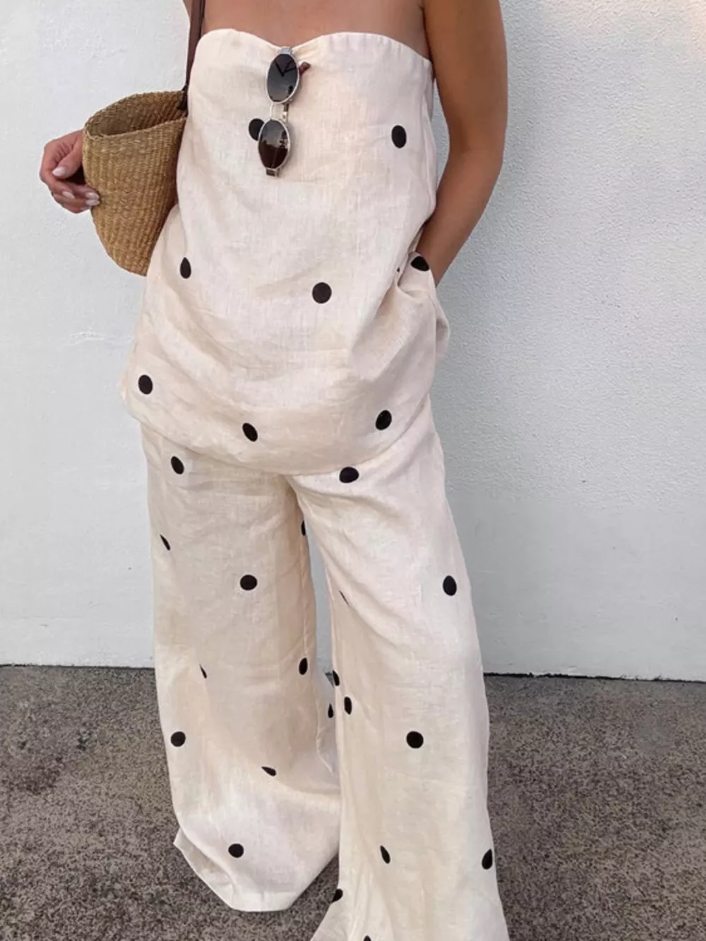 Polka Dot Tube Top and Pants Set, image 3