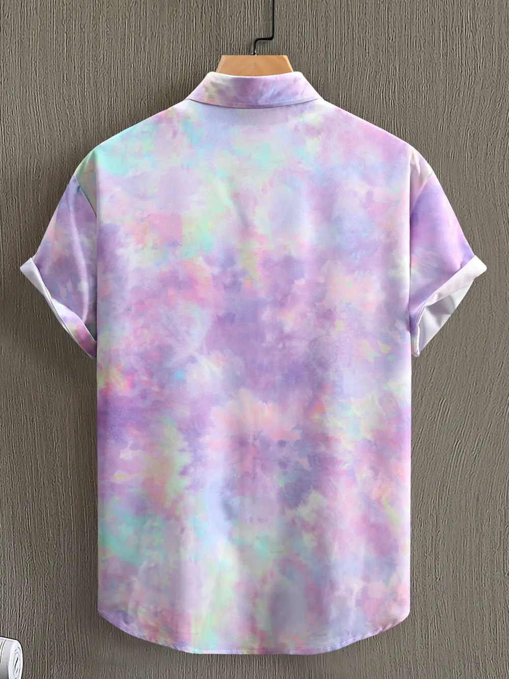 Men's Tie-Dye Button Up Short Sleeve Shirt, image 2