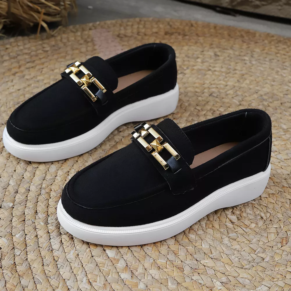 Round Toe Platform Slip-Ons