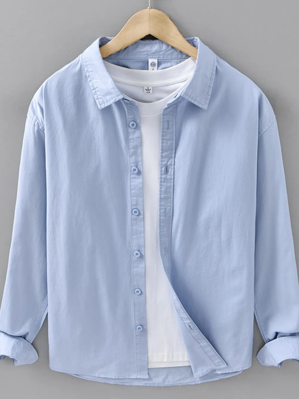 Men's Plus Size Button Up Long Sleeve Shirt, image 7