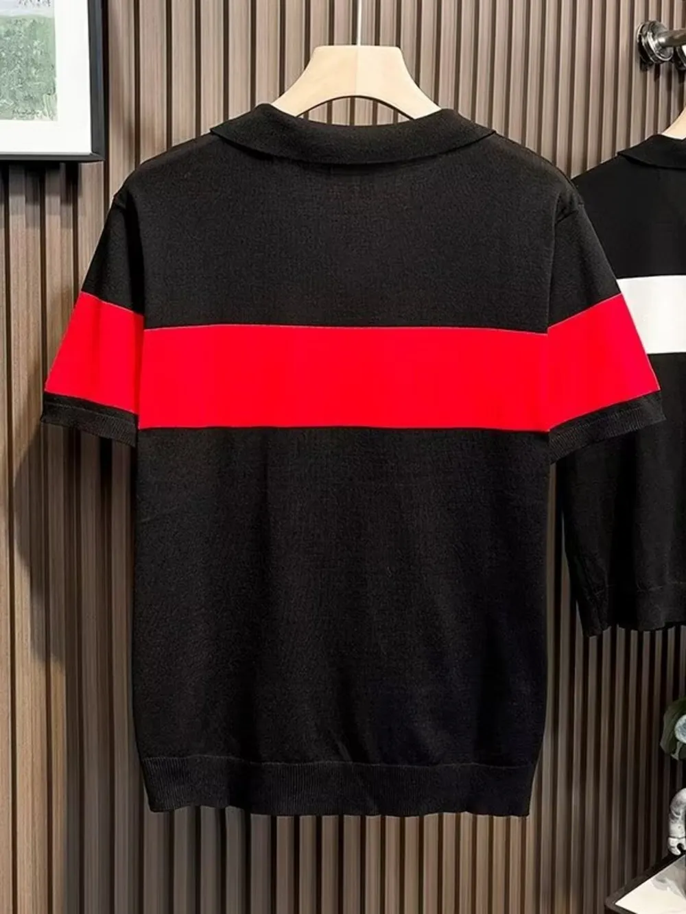 Men's Full Size Color Block Short Sleeve Polo Plus Size, image 2
