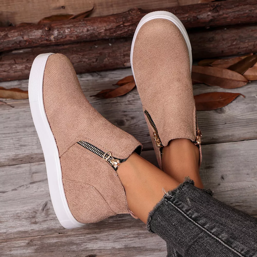 Side Zipper Flat Sneakers, image 11