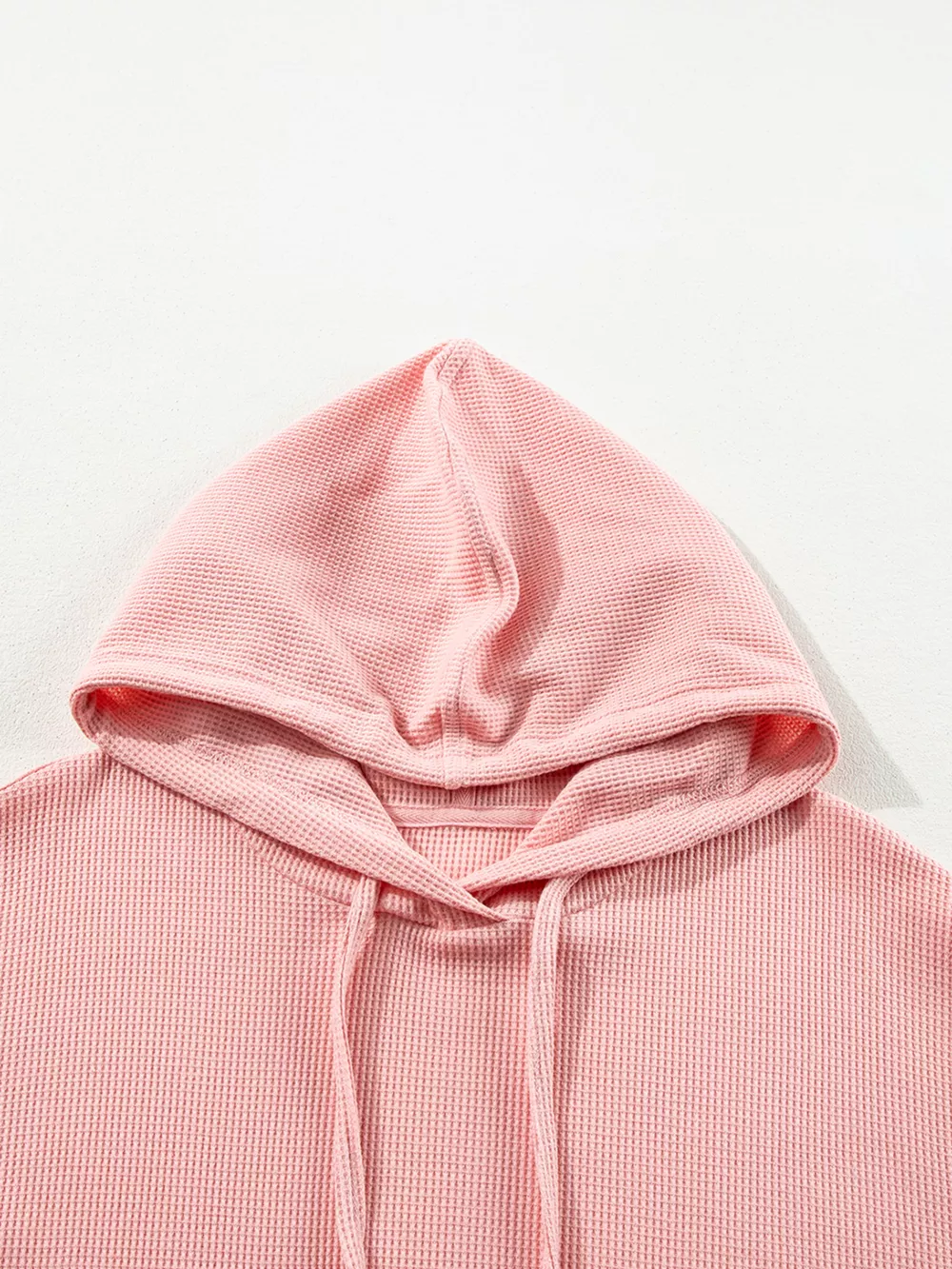 Waffle Knit Fleece Lined High Low Oversized Hoodie, image 14