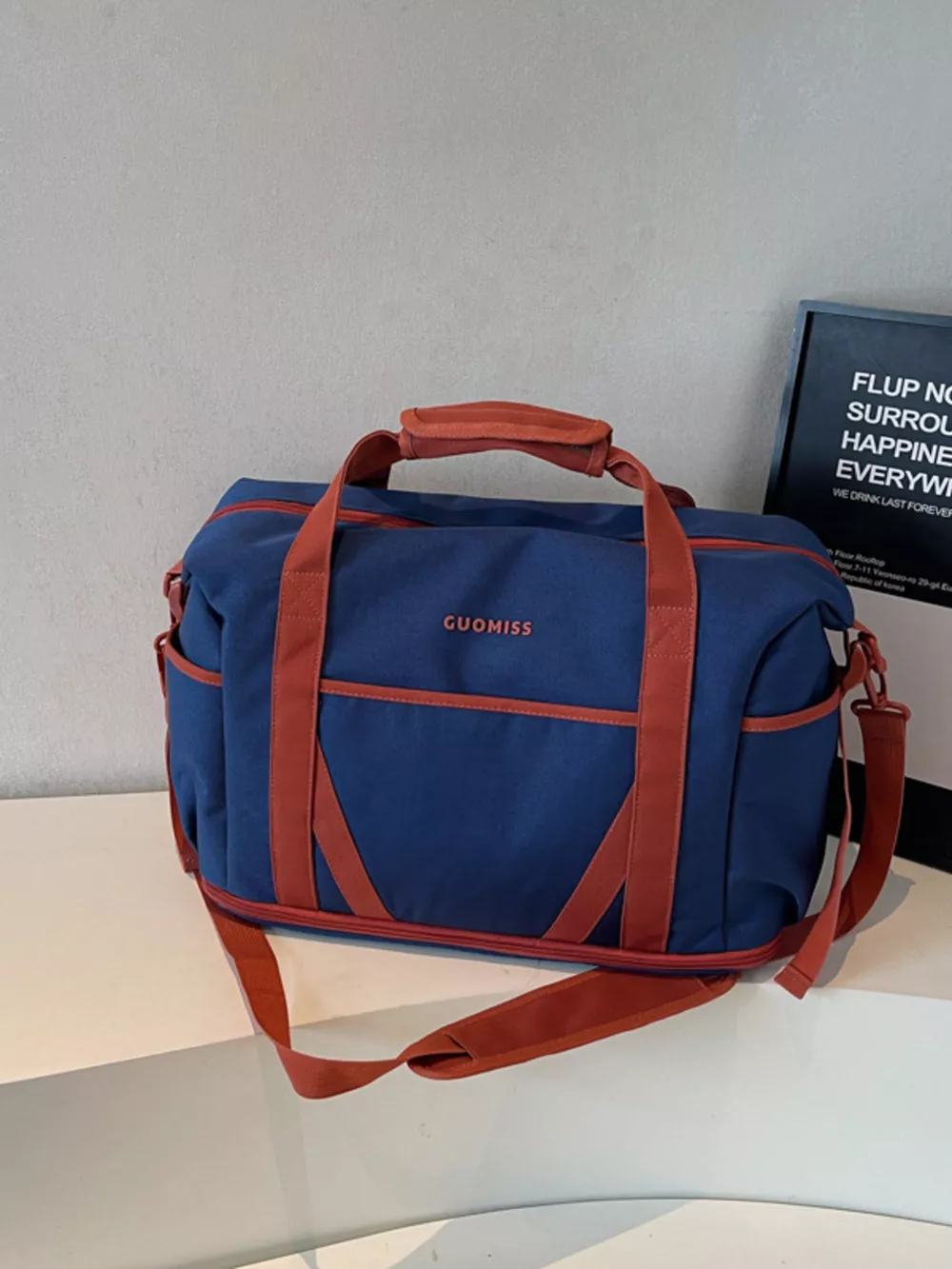 Contrast Oxford Cloth Travel Bag, image 5