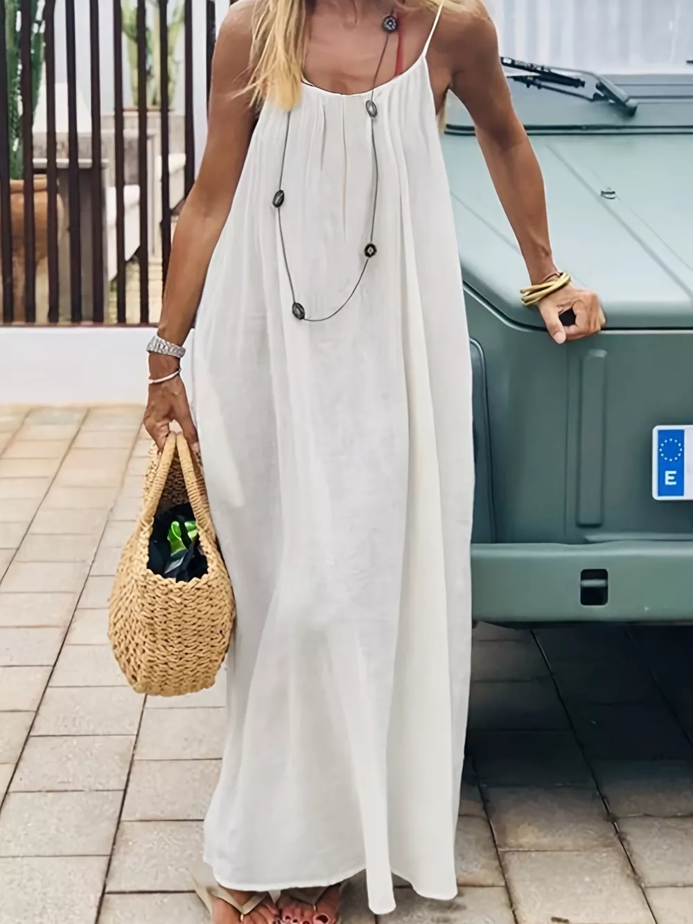 Backless Scoop Neck Maxi Dress, image 13