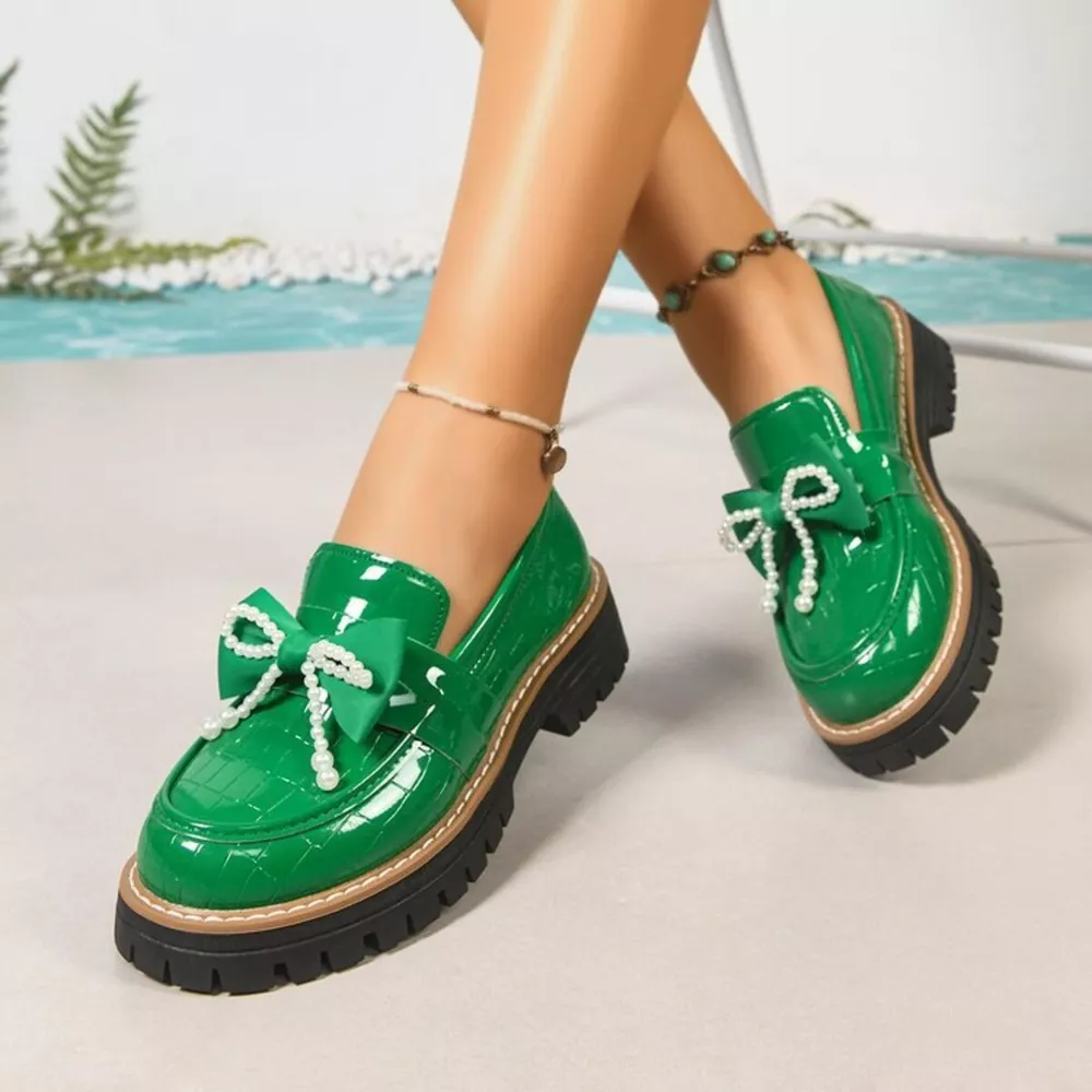 Round Toe Platform Loaferss, image 4