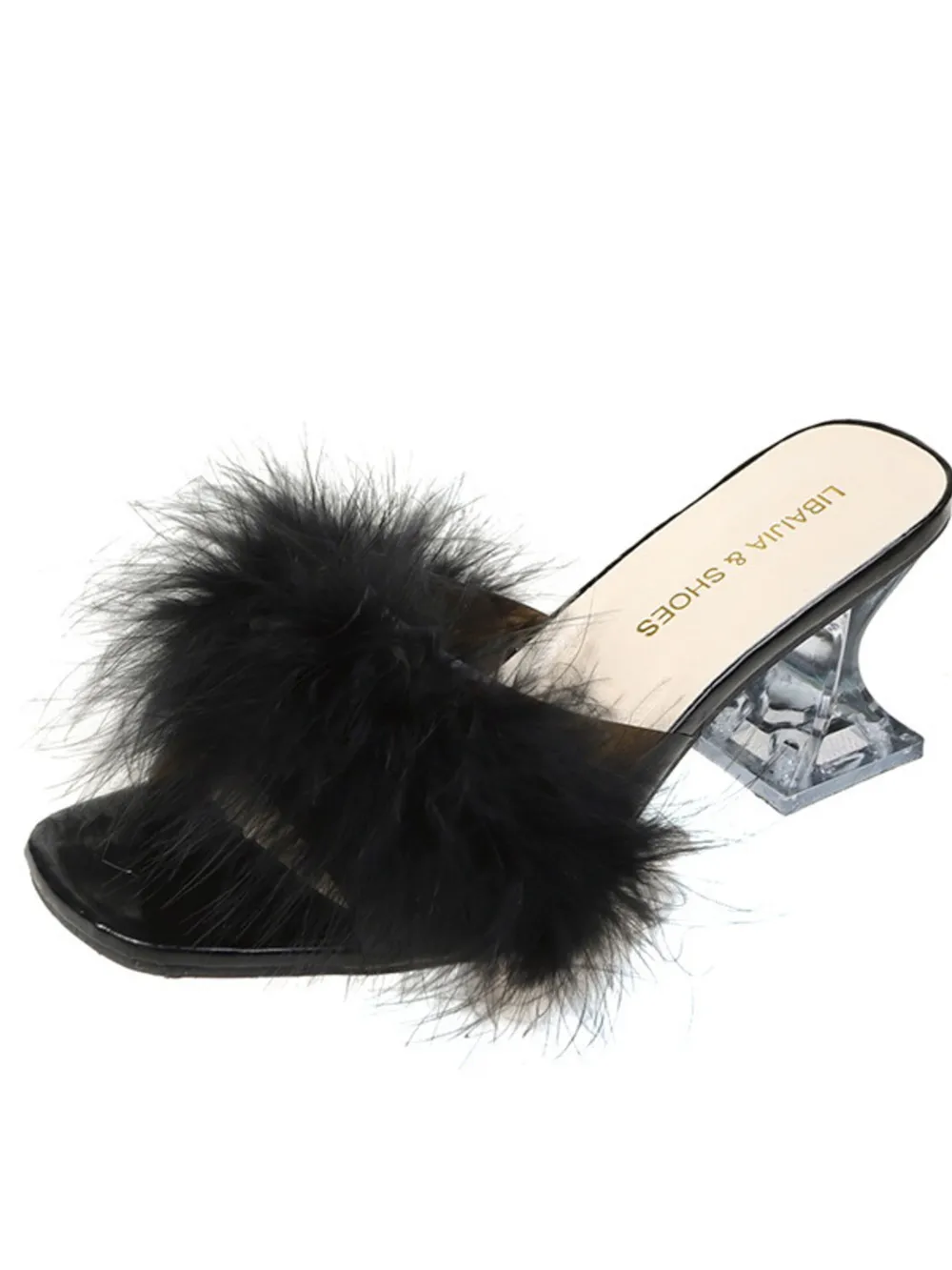 Fluffy Strap Block Heel Sandals, image 2