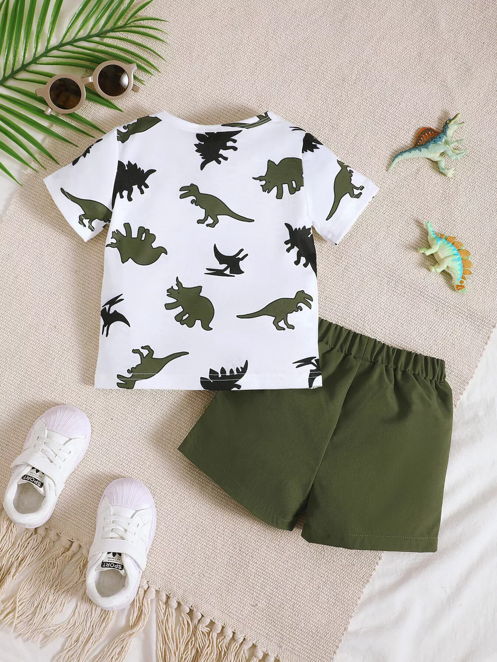 Children's Dinosaur Print Pocket Tee & Shorts Set, image 3