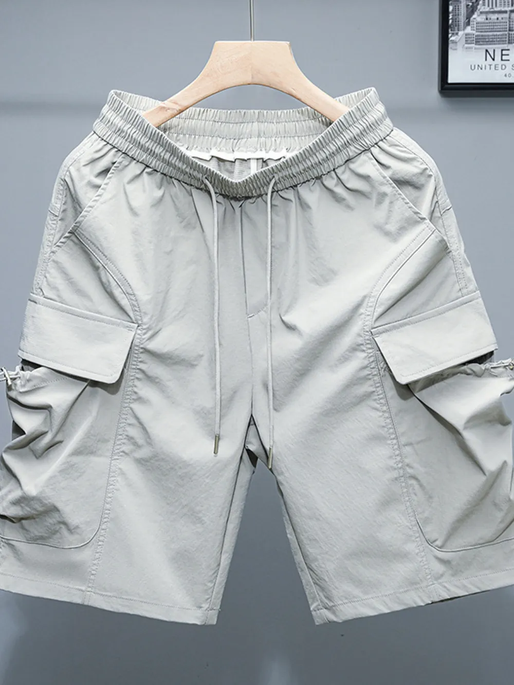 Men's Plus Size Drawstring Cargo Shorts, image 6