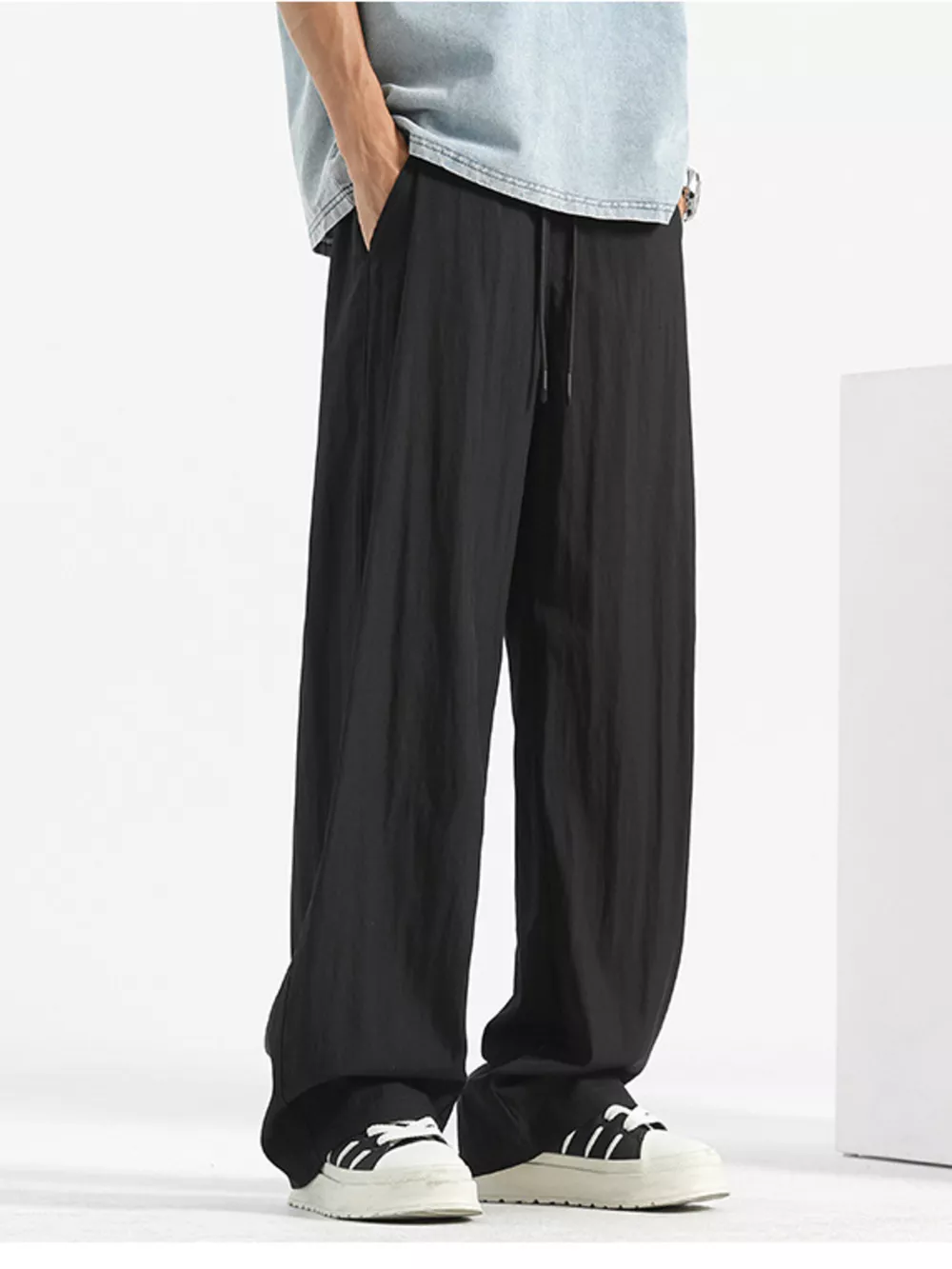 Men's Plus Size Loose Fit Drawstring Casual Pants, image 3
