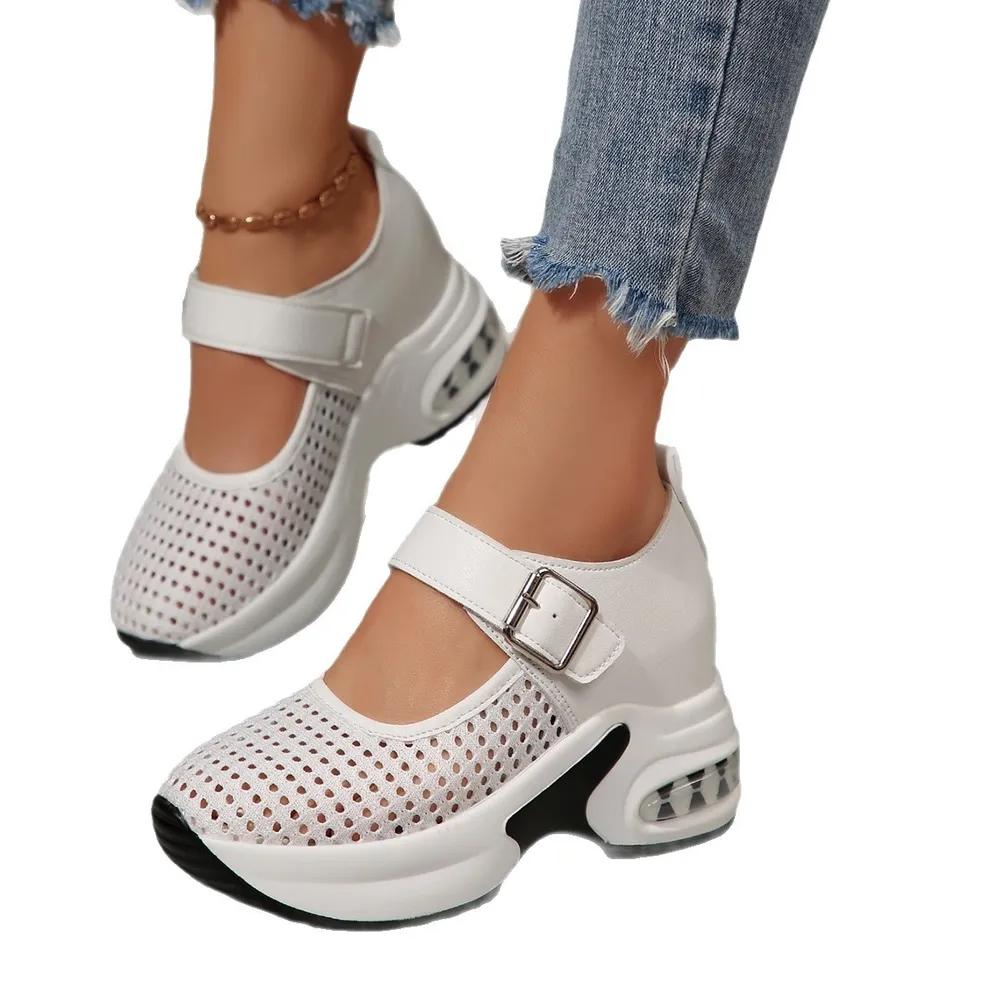 Breathable Mesh Platform Sneakers, image 5