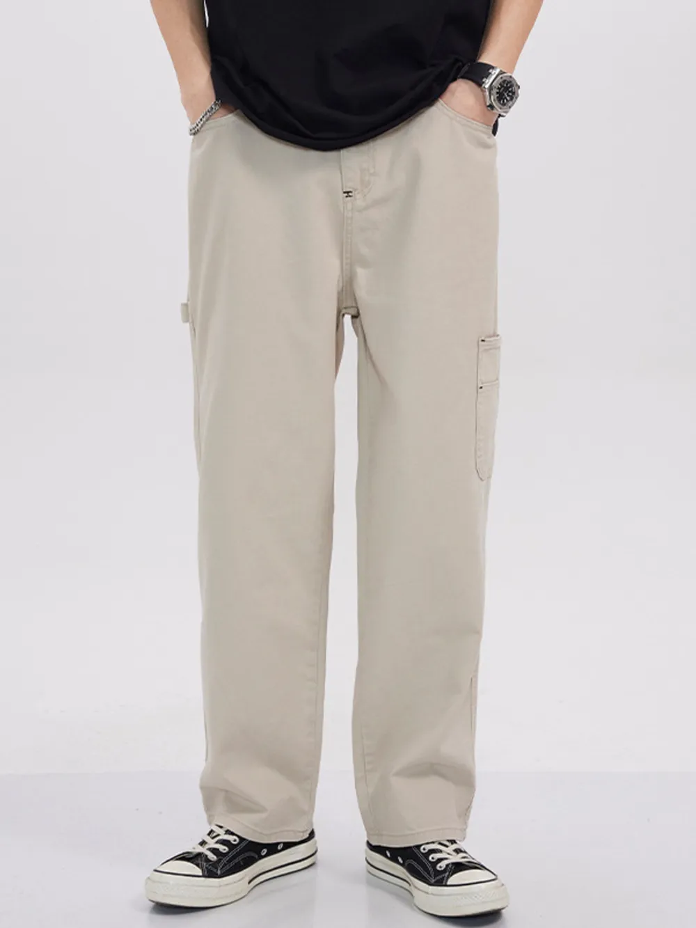 Men's Full Size Relaxed Fit Cargo Jeans Plus Size
