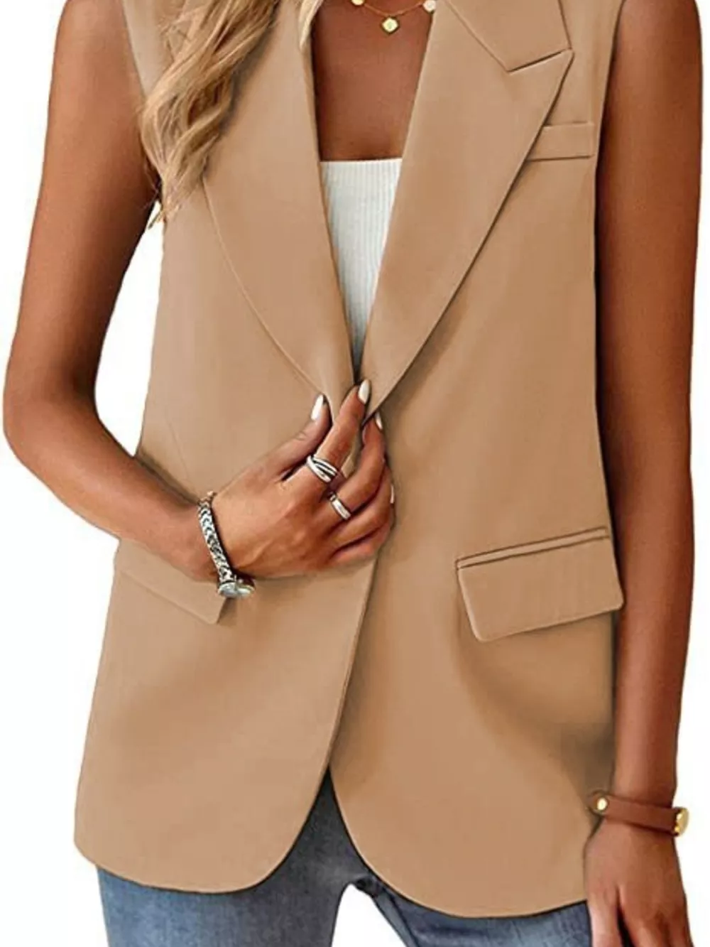 One Button Blazer Vest, image 10