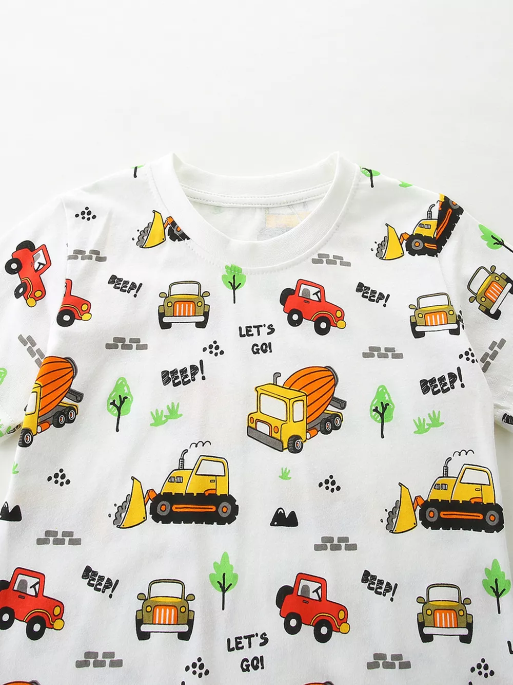 Children's Cartoon Vehicle Print Tee & Shorts Set, image 3
