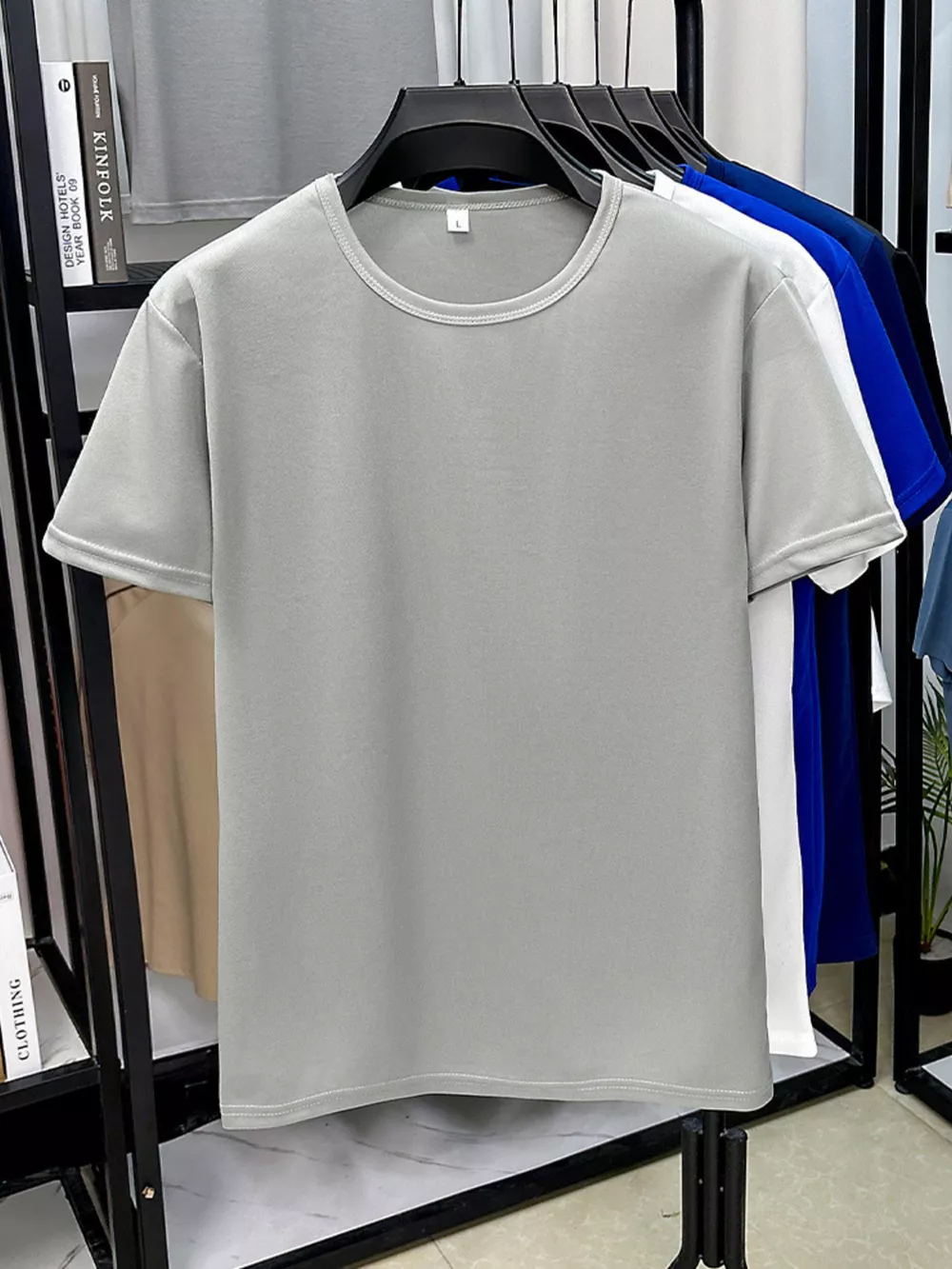 Men's Plus Size Round Neck Short Sleeve T-Shirt, image 9