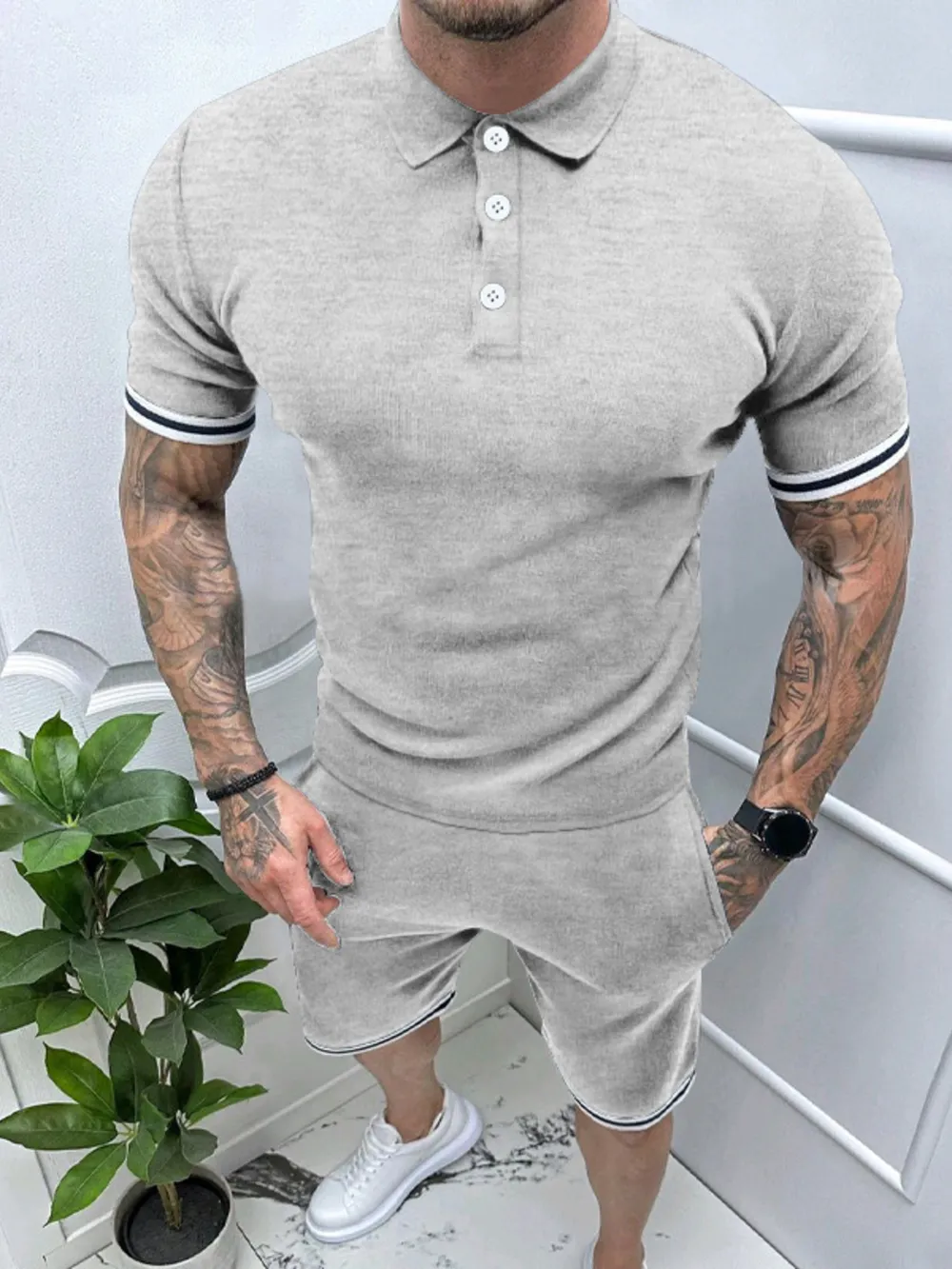 Men's Short Sleeve Polo and Shorts Set, image 8