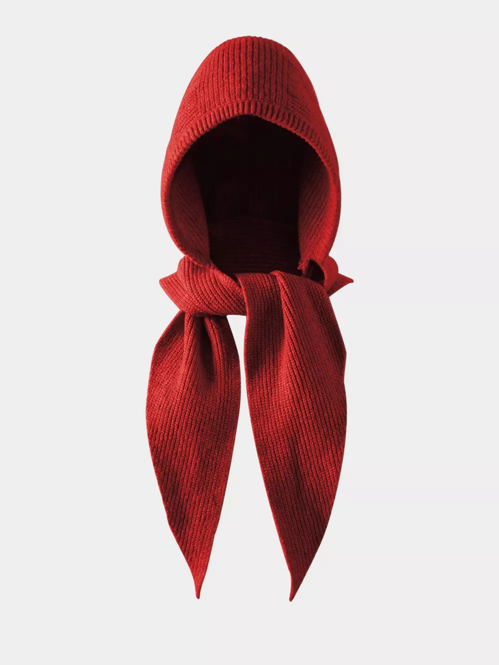 Knitted Hat with Attached Scarf, image 6
