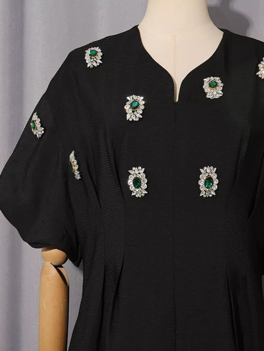 Embellished Puff Sleeve Midi Dress, image 3