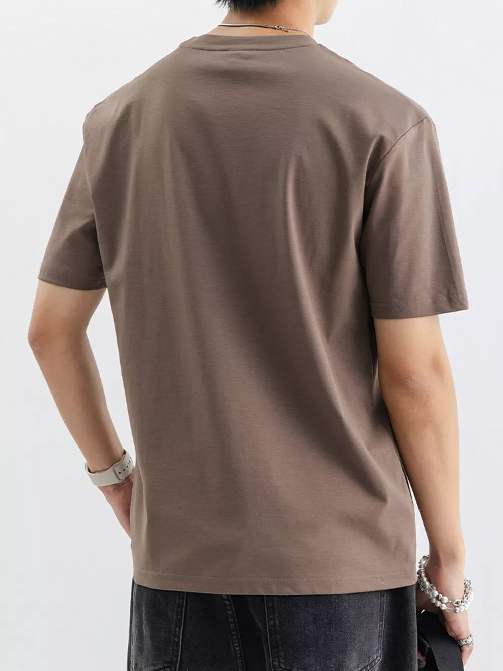 Men's Plus Size Casual Solid Color T-Shirt, image 4