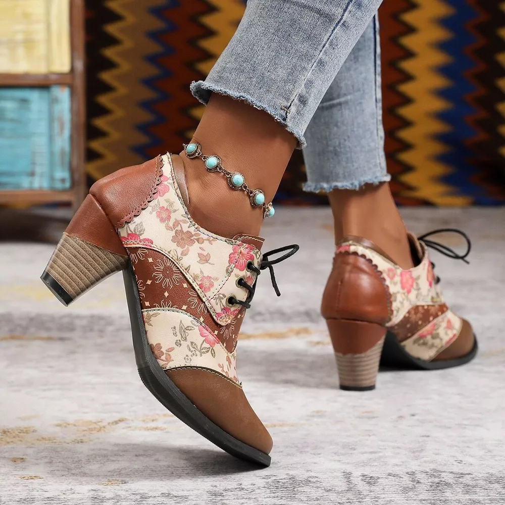 Lace-Up Block Heel Ankle Boots, image 15
