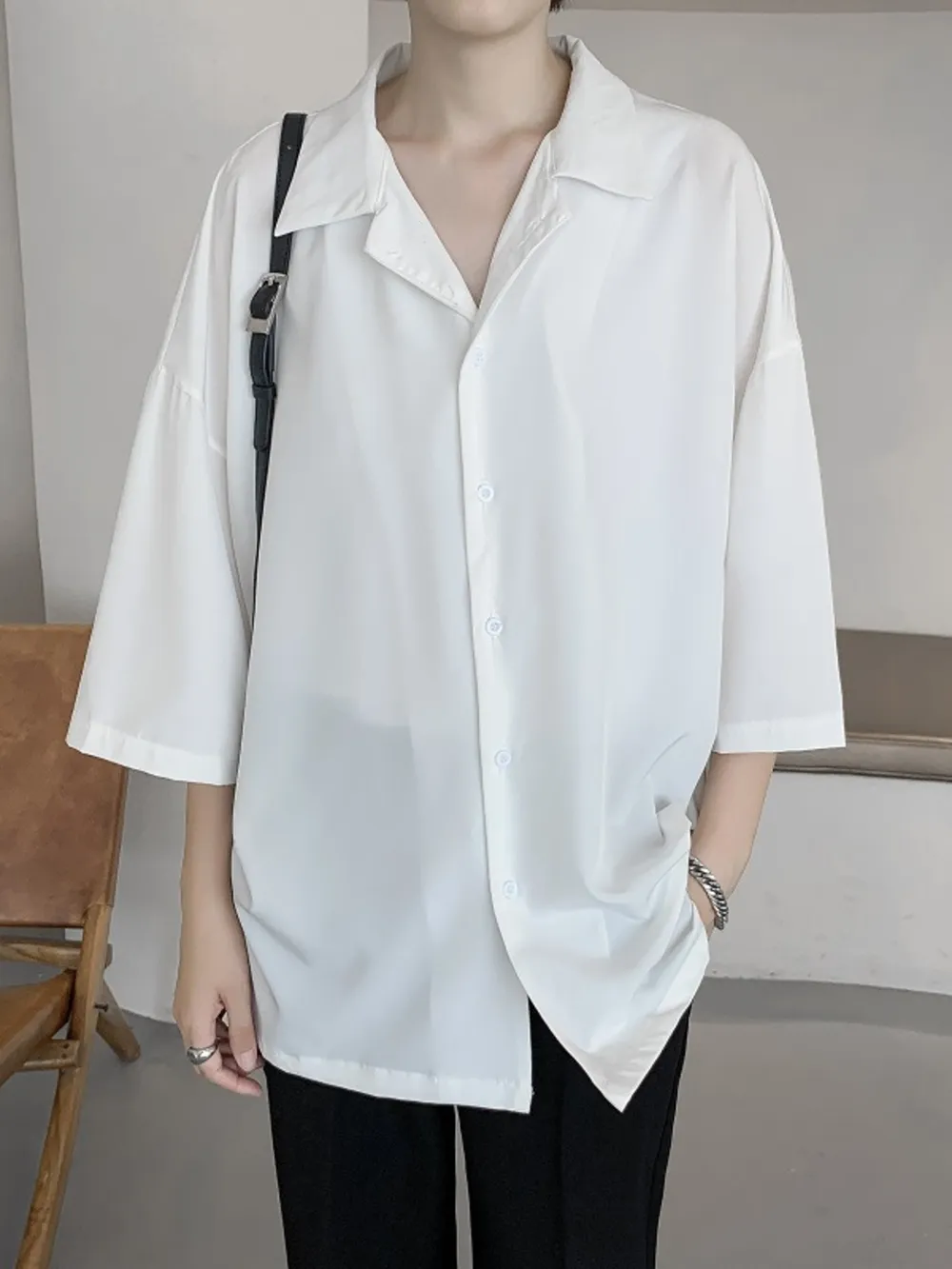 Men's Button Up 3/4 Sleeve Shirt, image 5