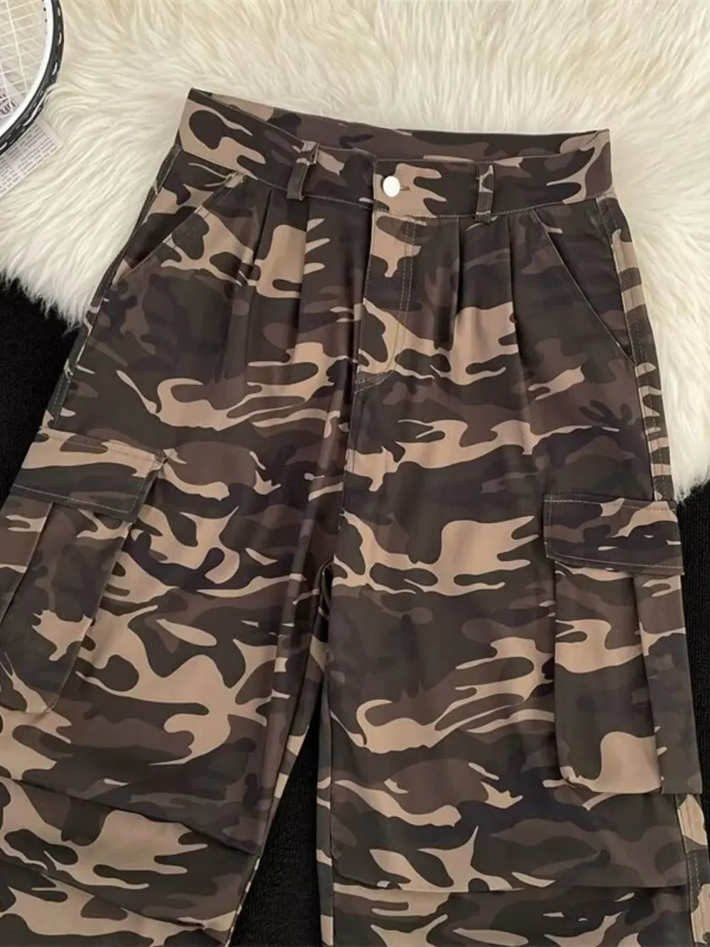 Men's Camouflage Cargo Shorts with Multiple Pockets, image 4