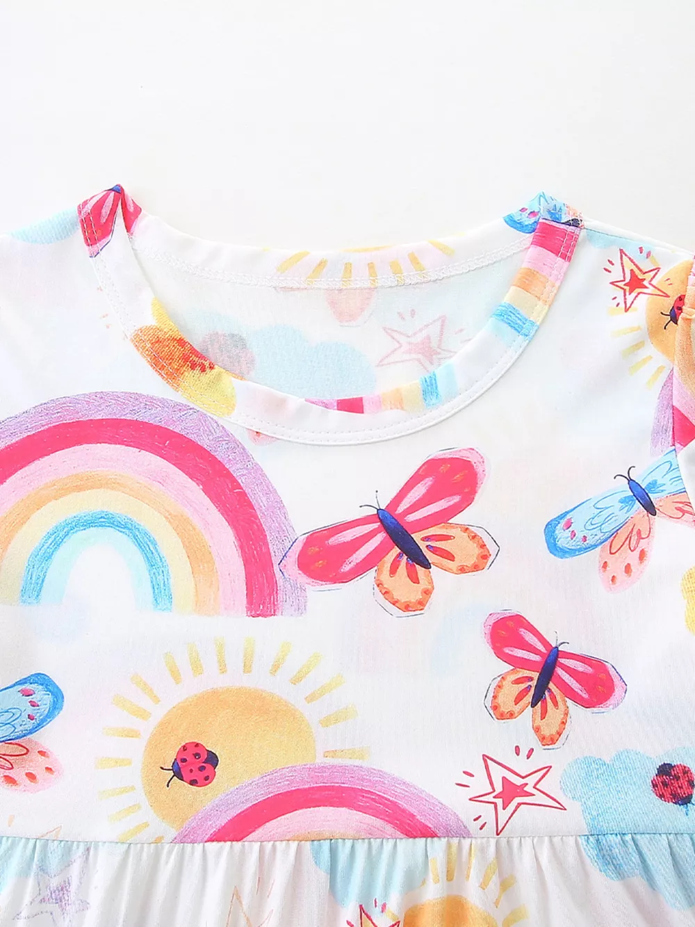 Children's Rainbow Butterfly Print Casual Dress, image 2