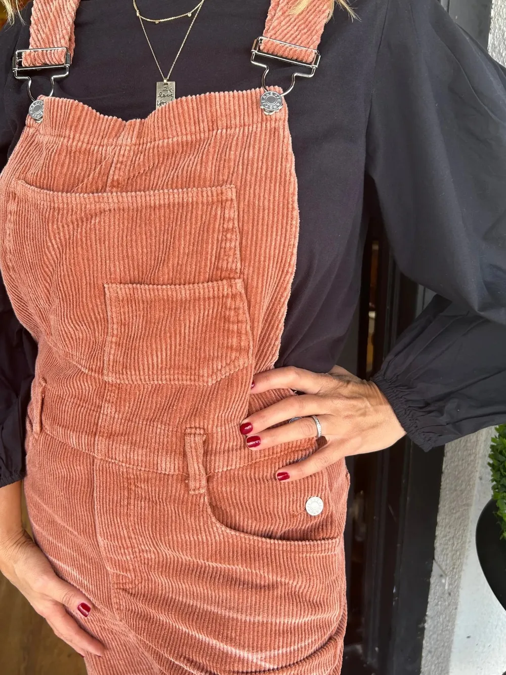 Distressed Wide Leg Corduroy Overalls, image 17