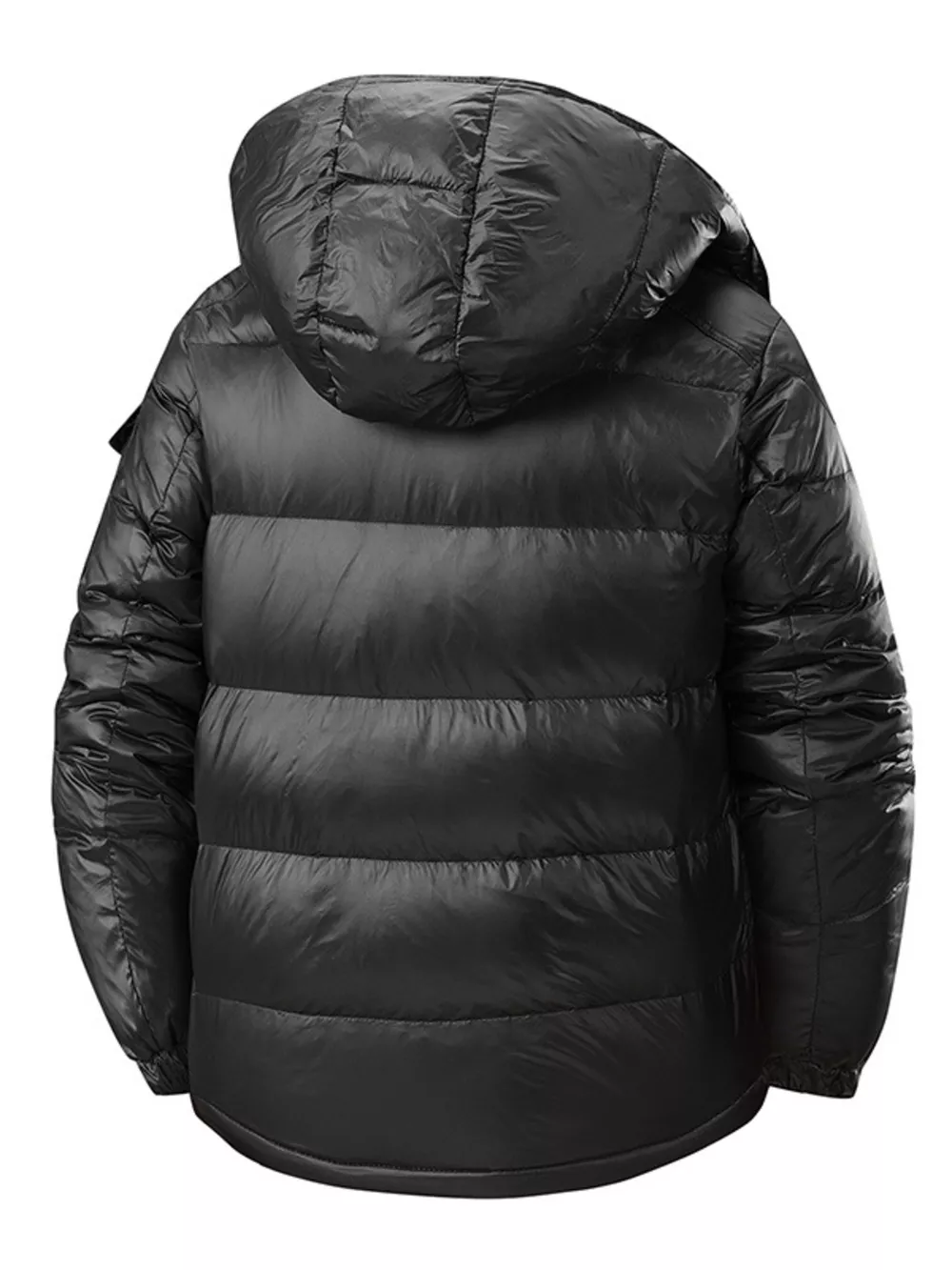 Men's Full Size Hooded Puffer Jacket with Side Zipper Pockets Plus Size, image 3