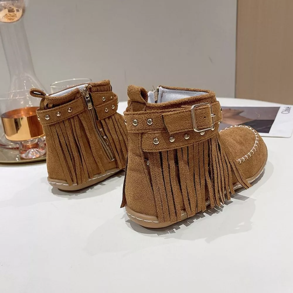 Fringe Round Toe Boots, image 13