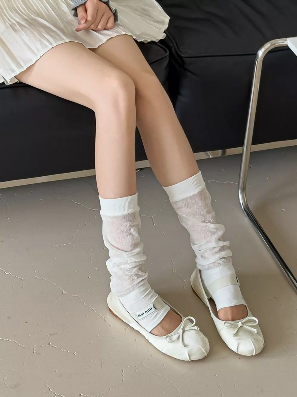 Sheer Leg Warmer Style Socks, image 9
