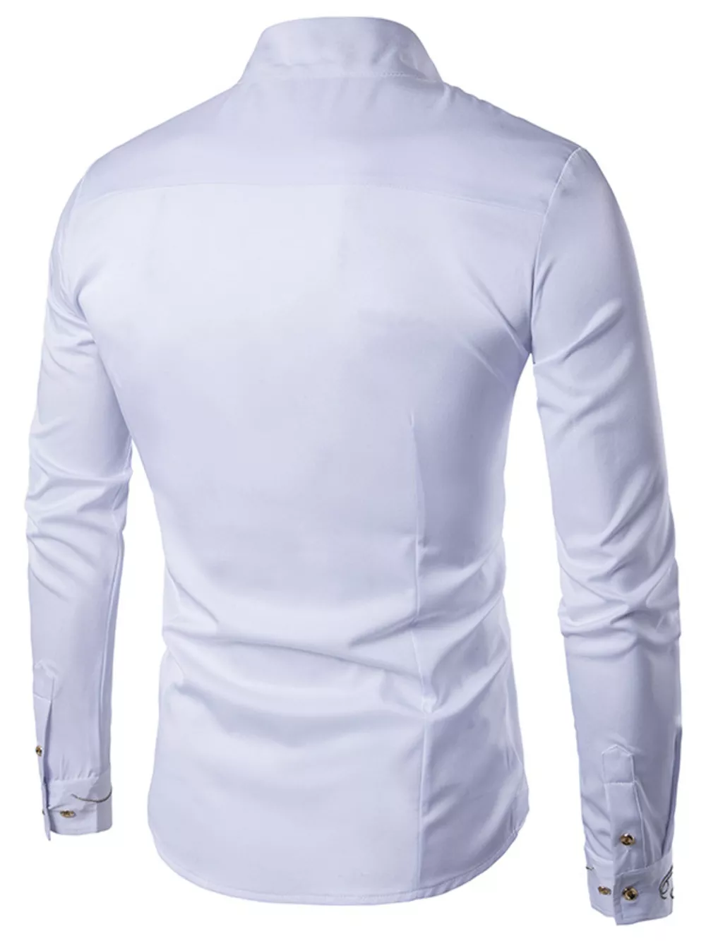 Men's Asymmetric Button-Down Slim Fit Shirt, image 4