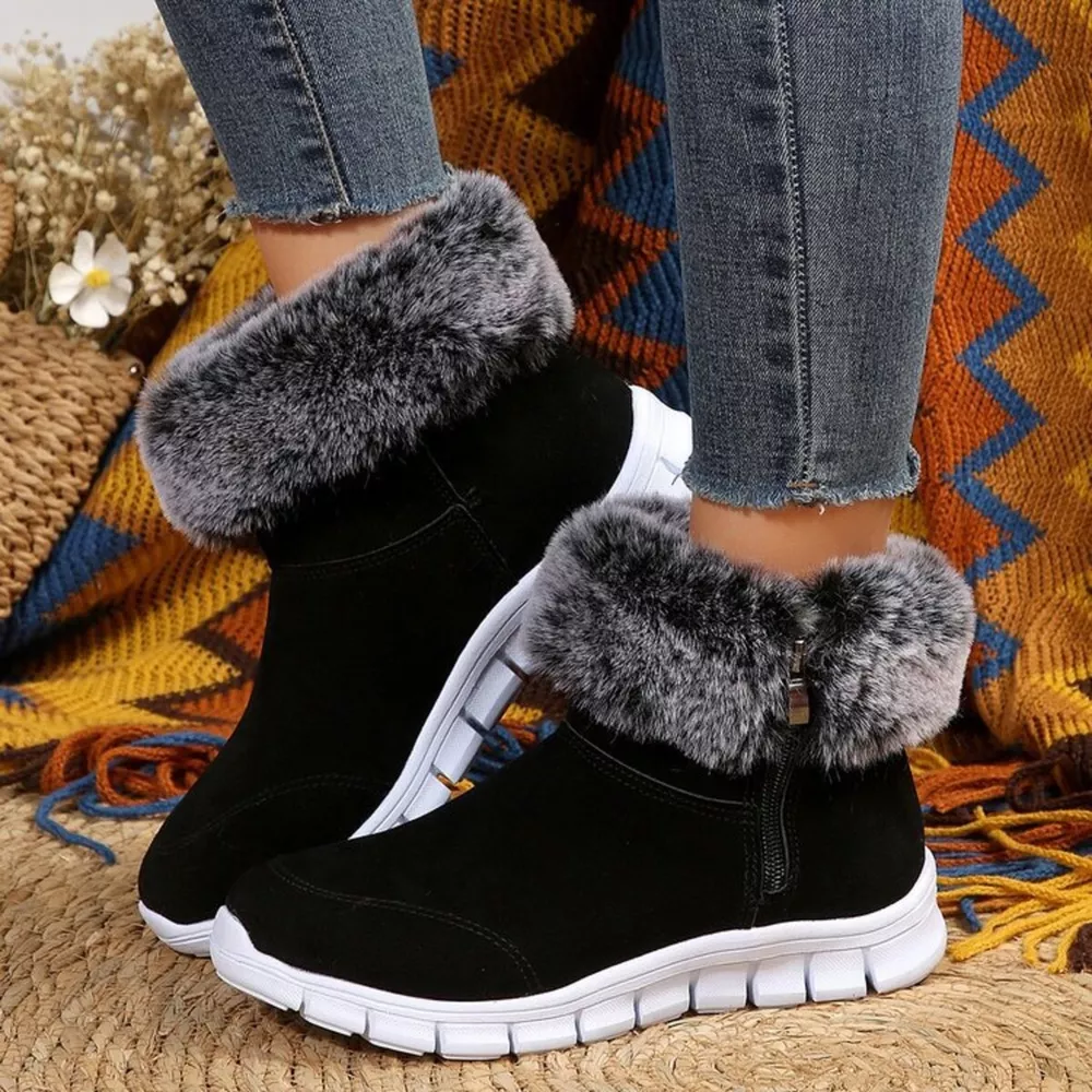 Side Zip Faux Fur Boots, image 8