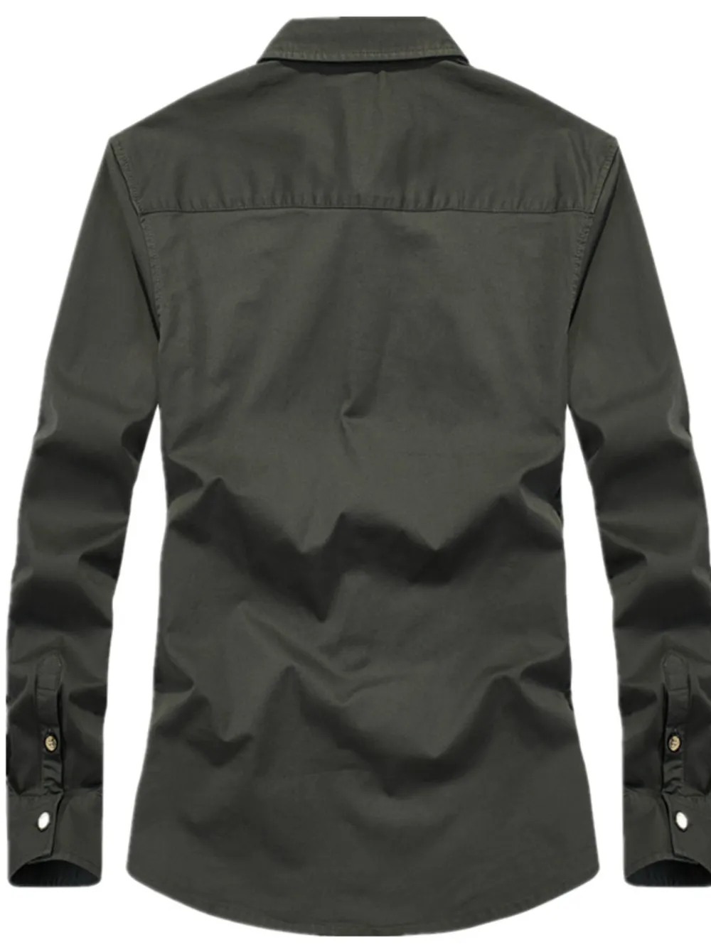 Men's Plus Size Casual Long Sleeve Shirt with Dual Chest Pockets, image 4
